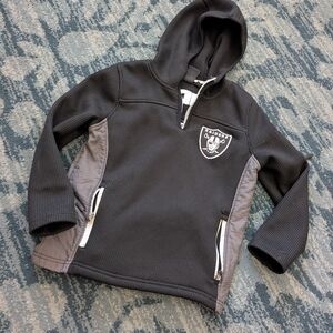 Kids Raiders Jacket , Half Zip Size 8. Some Loose Thread But Still In Great Shap